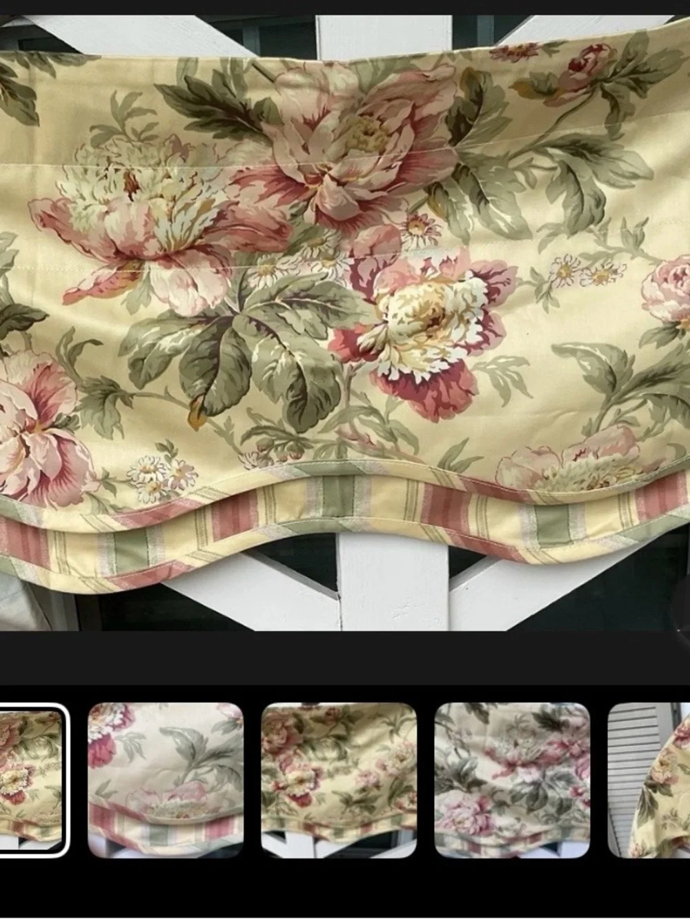 Waverly Floral Peony Valance panel in Yellow and Pink 72 x 15 - Home decor